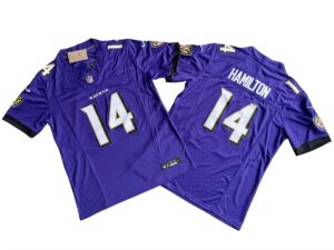 Kyle Hamilton 14 Baltimore Ravens Purple Vapor Limited Jersey