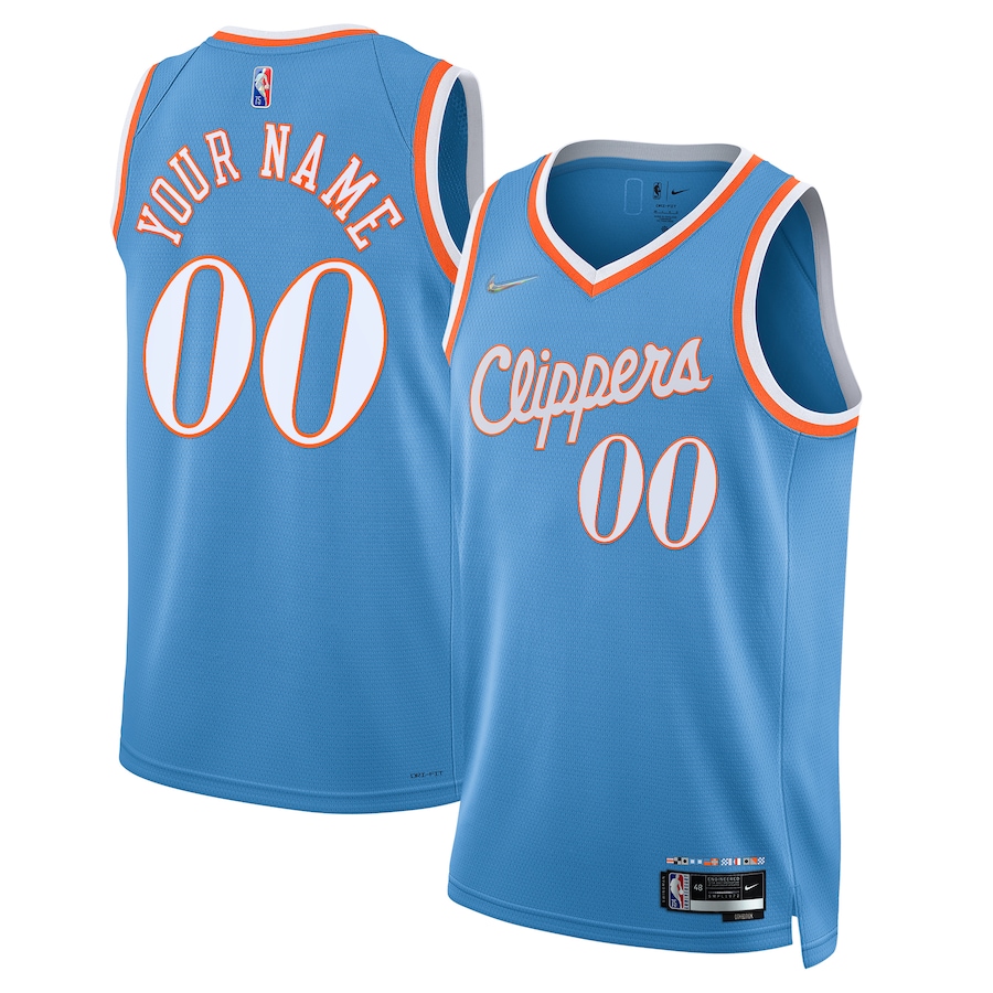 Men's LA Clippers Light Blue 2021-22 Swingman Custom Jersey - City Edition