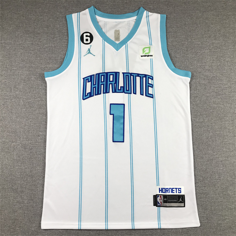 Lamelo Ball #1 Charlotte Hornets 2022-23 White Association Edition Jersey