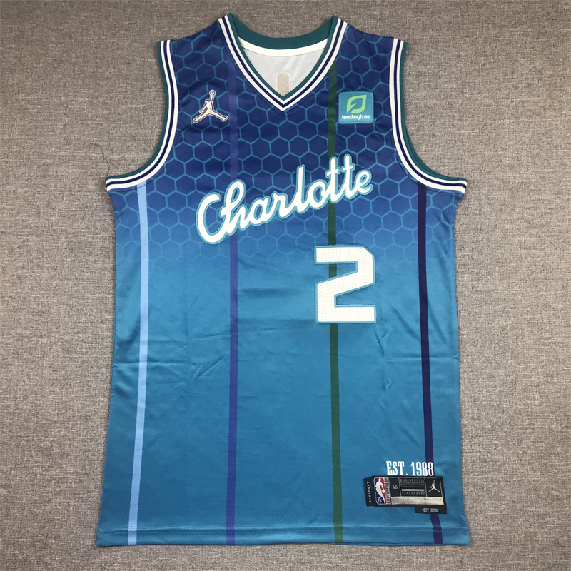 Lamelo Ball #2 Charlotte Hornets 2021-22 Blue City Edition Jersey