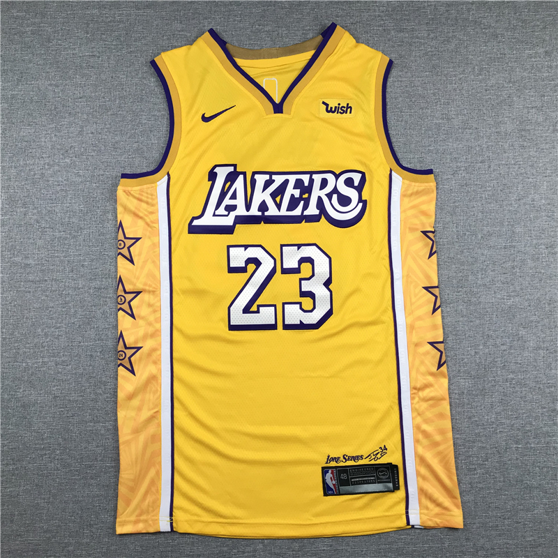 LeBron James 23 Los Angeles Lakers 2019-20 City Edition Swingman Yellow Jersey