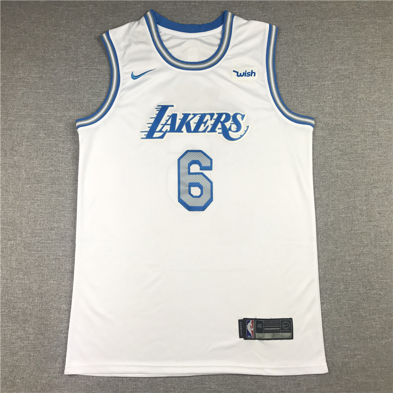 LeBron James 6 Los Angeles Lakers 2021 City Edition White Jersey