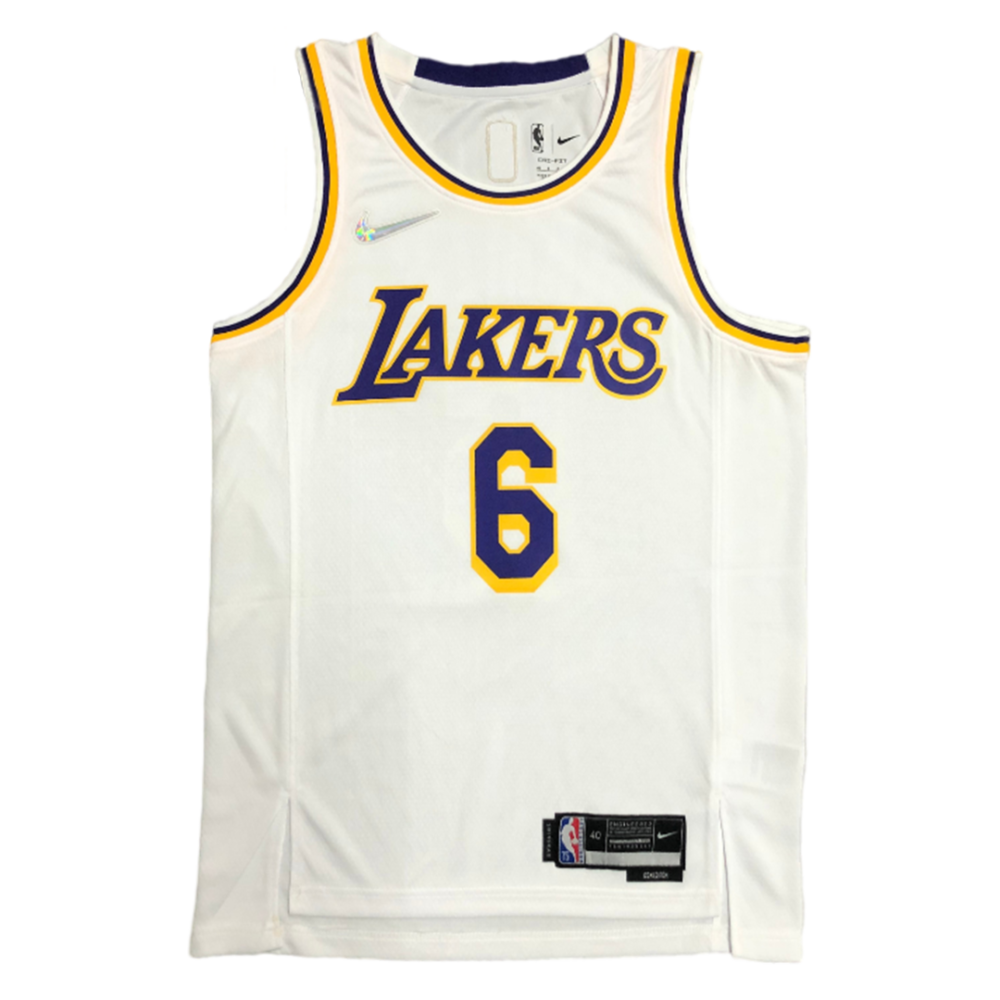 LeBron James #6 Los Angeles Lakers Icon Edition 2021-22 White Jersey