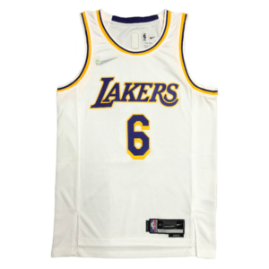 LeBron James #6 Los Angeles Lakers Icon Edition 2021-22 White Jersey
