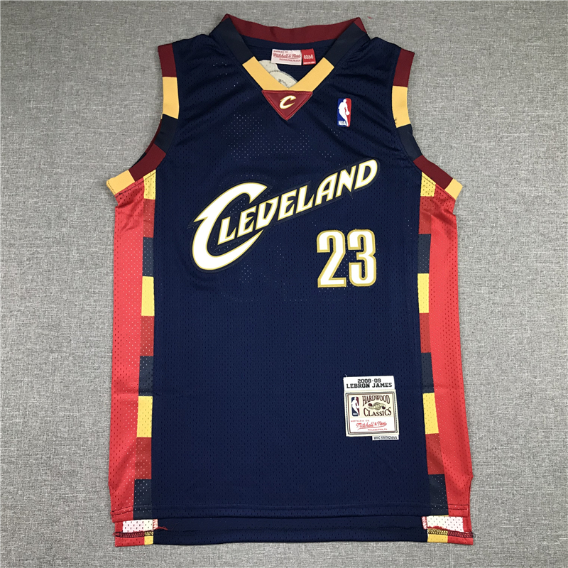 Lebron James 23 Cleveland Cavaliers Navy Throwback Jersey