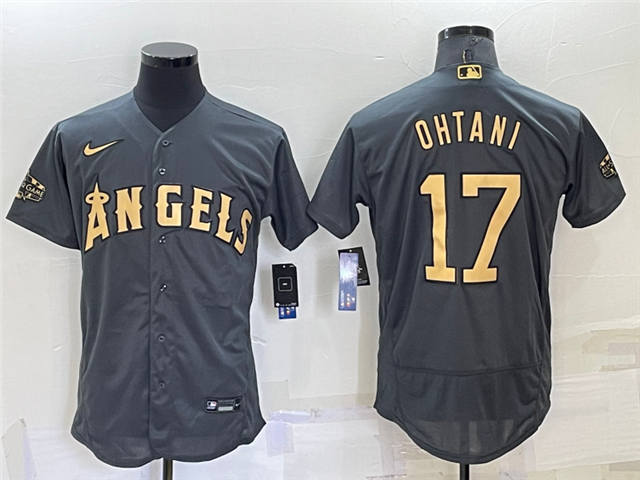 Los Angeles Angels #17 Shohei Ohtani 2022 All-Star Game Flex Base Jersey – Charcoal