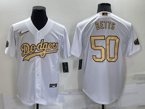 Los Angeles Dodgers #50 Mookie Betts 2022 MLB All-Star Game Jersey - White