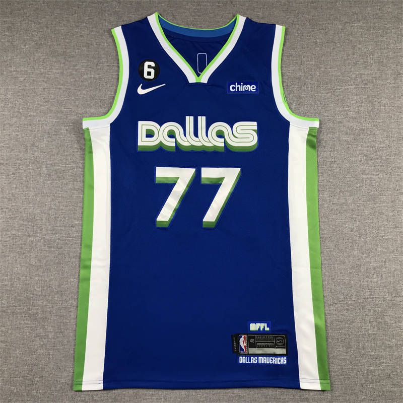 Luka Doncic #77 Dallas Mavericks Blue 2022-23 City Edition Jersey