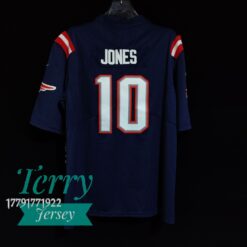 Mac Jones #10 New England Patriots Navy 2021 NFL Draft First Round Pick Game Jersey - back