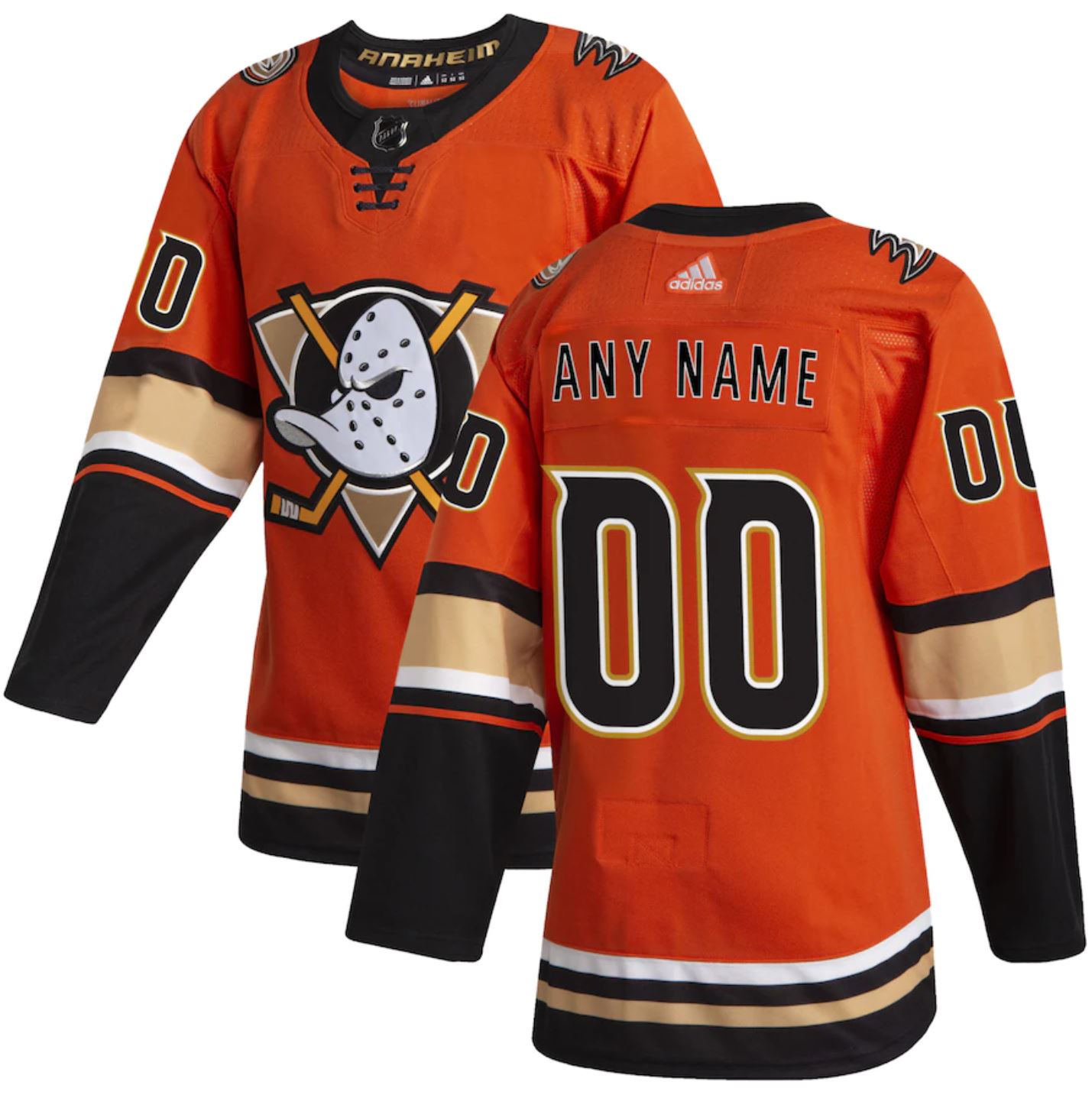 Men's Anaheim Ducks Orange Alternate Custom Jersey