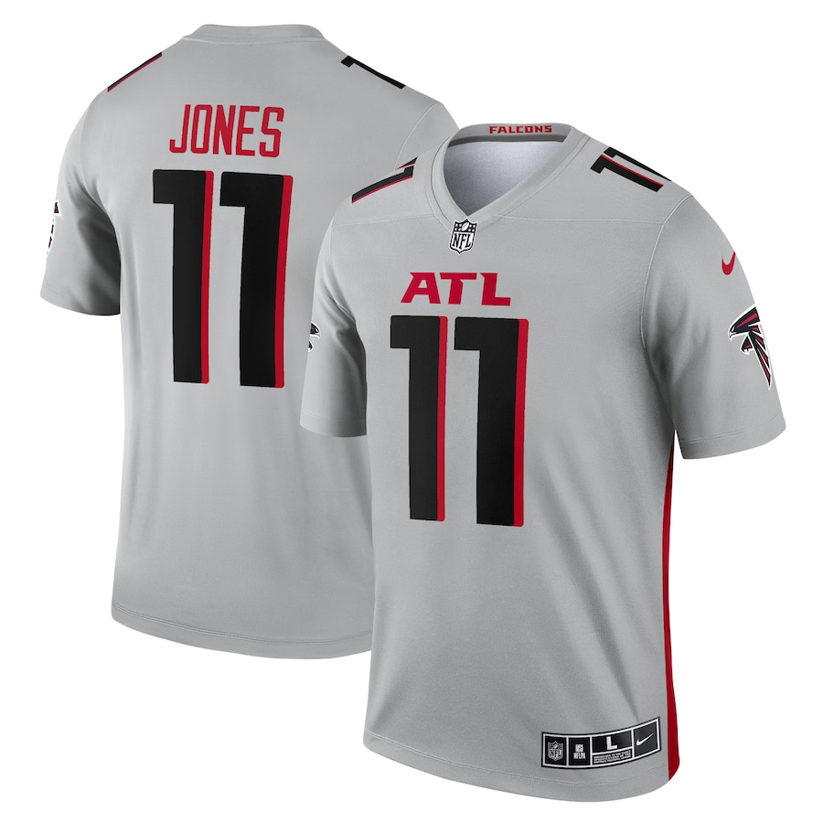 Atlanta Falcons #11 Julio Jones Silver Inverted Legend Player Jersey