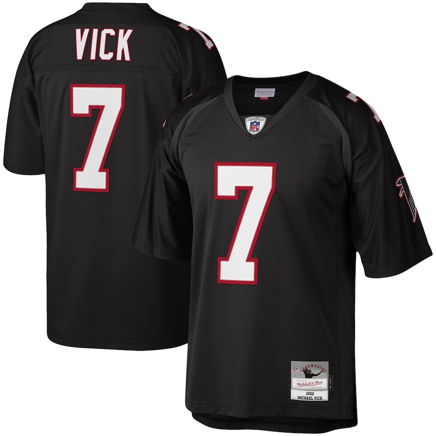 Atlanta Falcons #7 Michael Vick M&Ness Black 2002 Throwback Retired Player Jersey