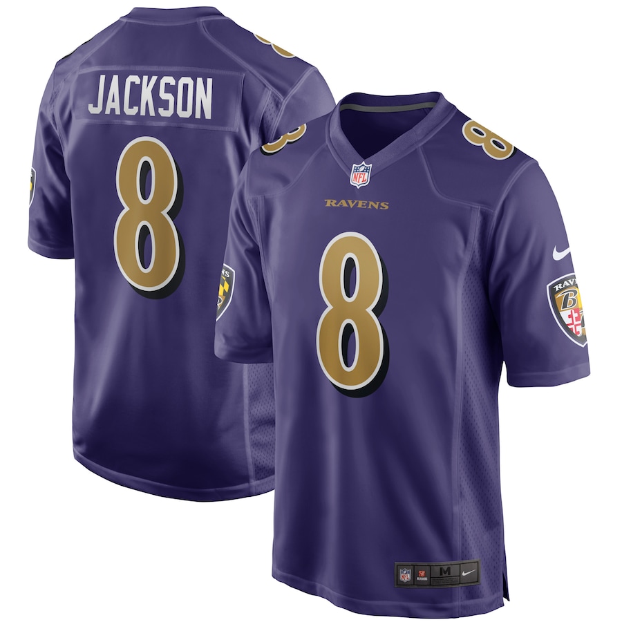 Baltimore Ravens #8 Lamar Jackson Purple Alternate Game Jersey