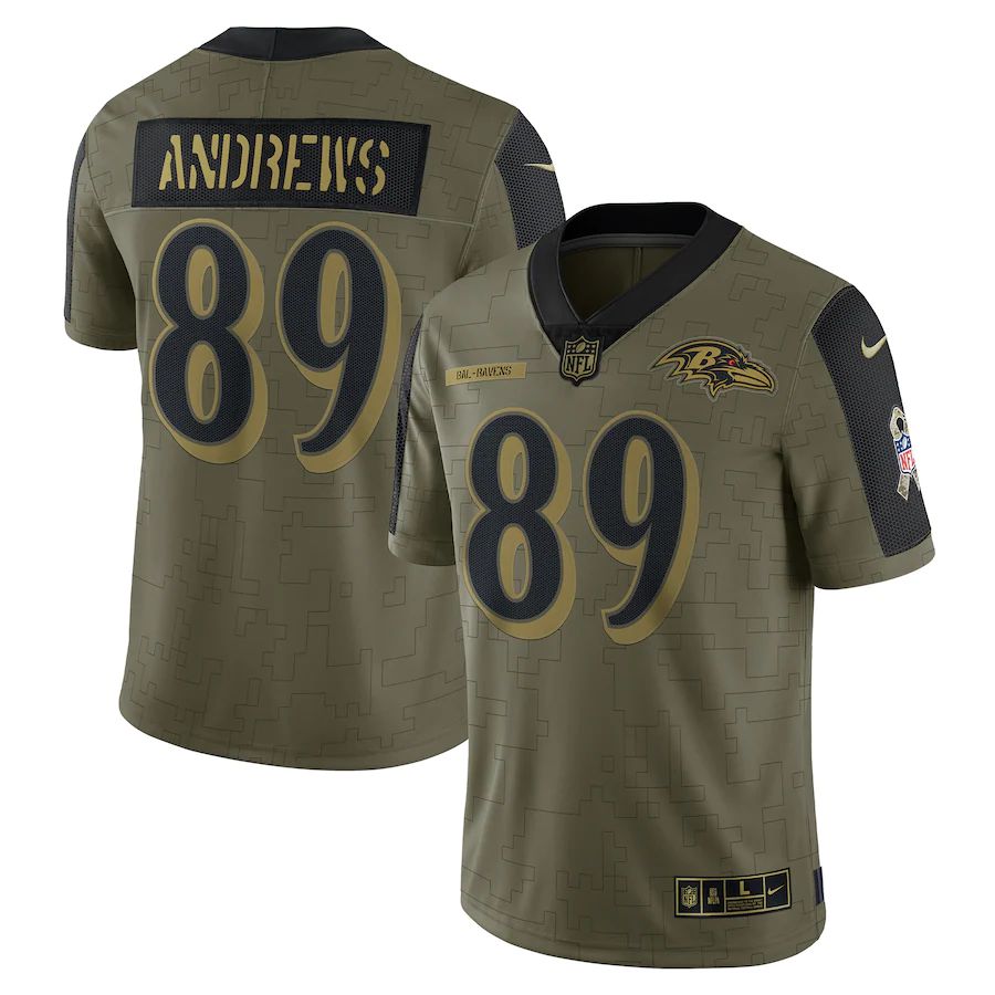 Men's Baltimore Ravens Mark Andrews Olive 2021 Salute To Service Limited Player Jersey