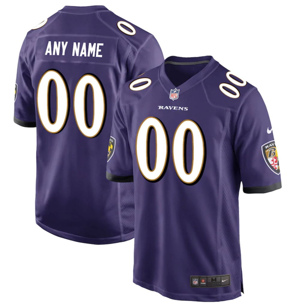 Baltimore Ravens Purple Customized Game Jersey