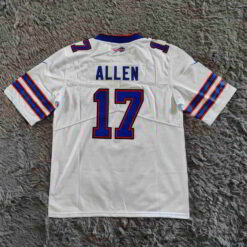 Men’s Buffalo Bills #17 Josh Allen White Vapor Limited Jersey - back
