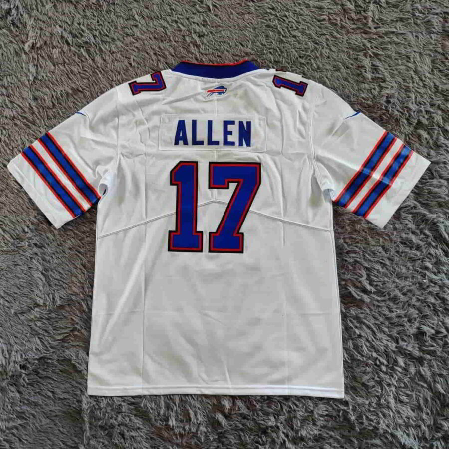 Men’s Buffalo Bills #17 Josh Allen White Vapor Limited Jersey - back