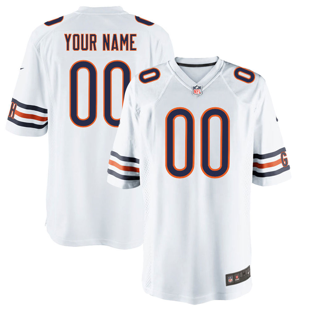 Chicago Bears White Customized Game Jersey