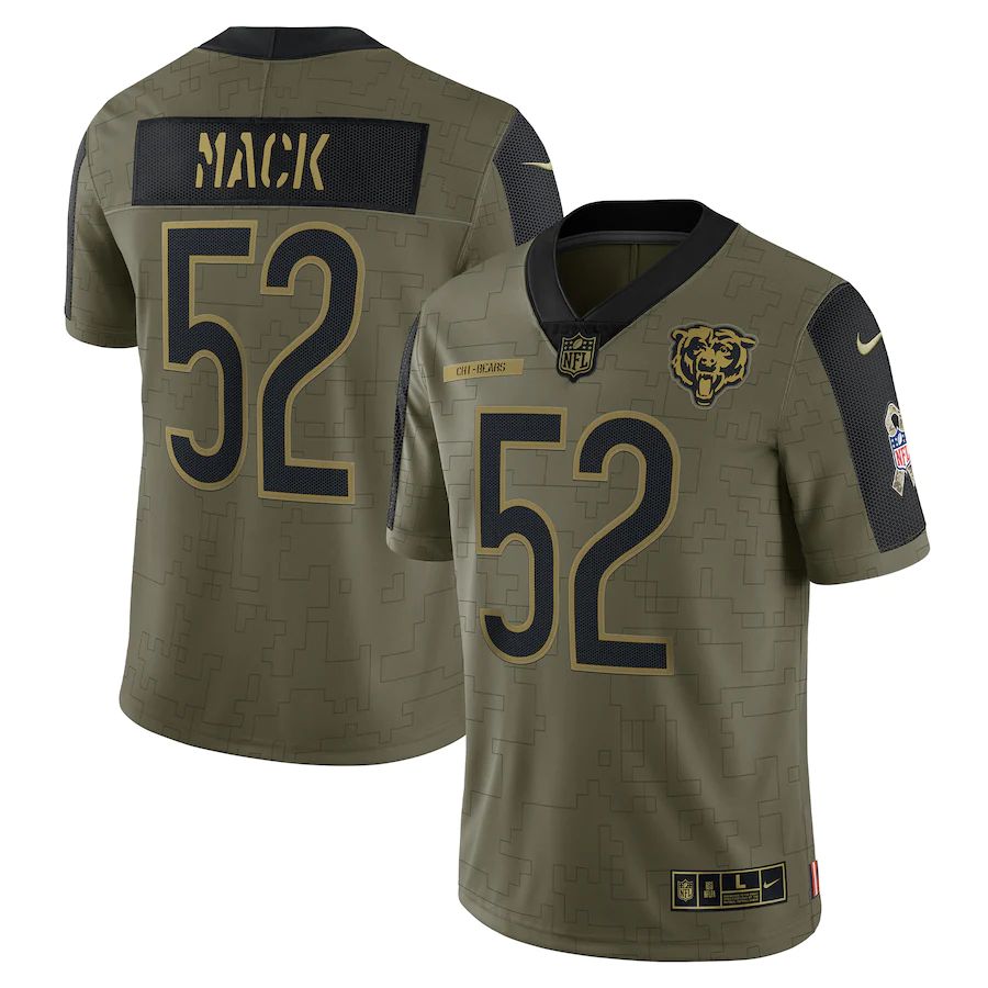 Men's Chicago Bears Khalil Mack Olive 2021 Salute To Service Limited Player Jersey