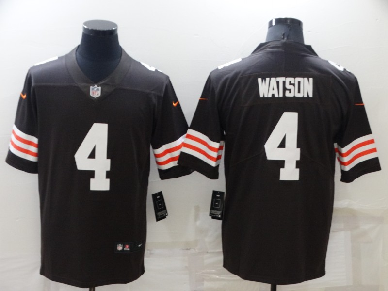 Men's Cleveland Browns #4 Deshaun Watson Brown Game Jersey