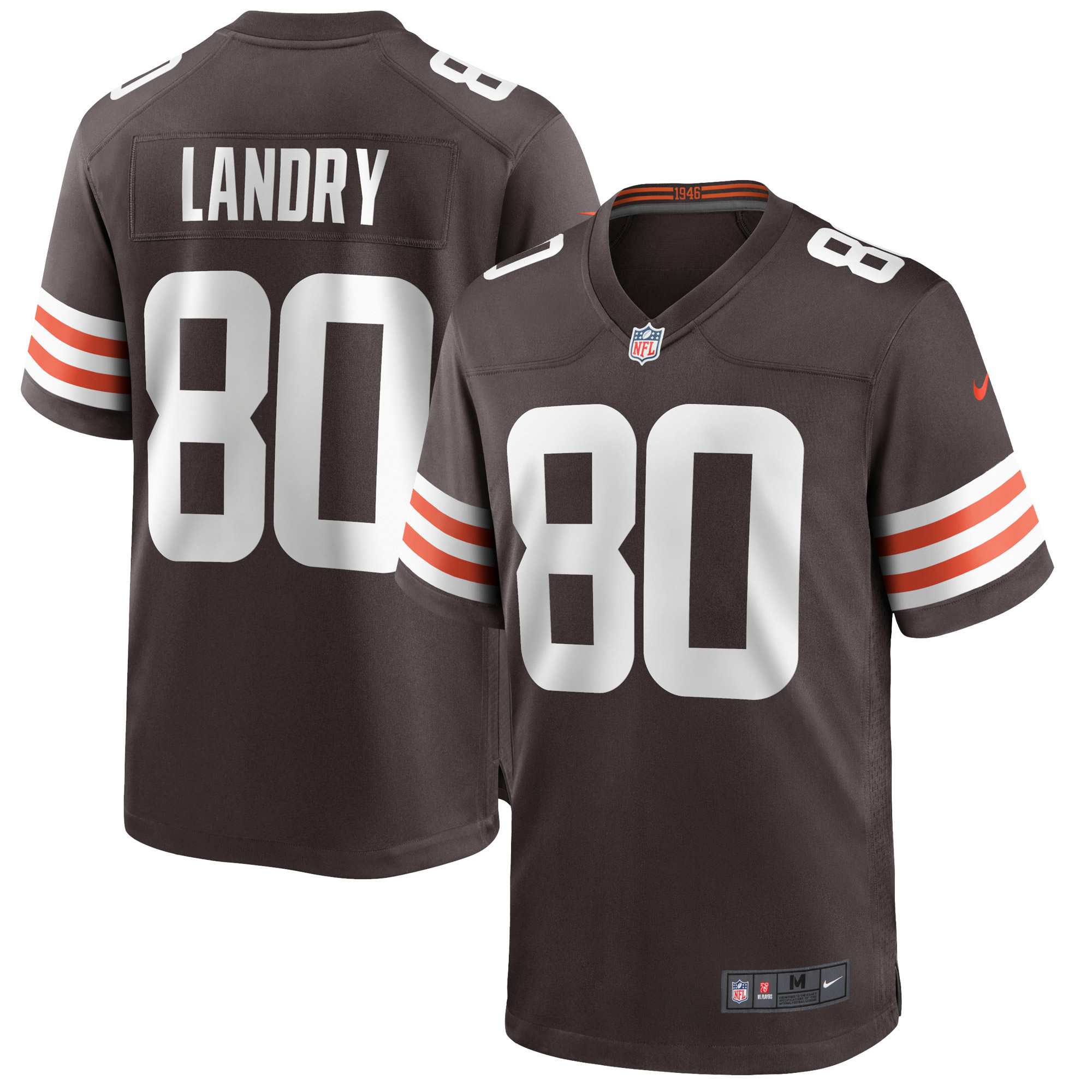 Men's Cleveland Browns #80 Jarvis Landry Brown Game Player Jersey