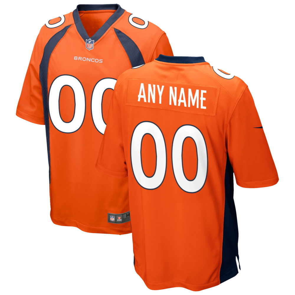 Denver Broncos Orange Custom Game Jersey
