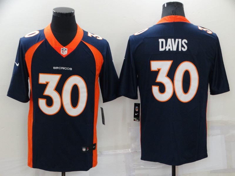 Men's Denver Broncos Terrell Davis Navy Game Retired Player Jersey