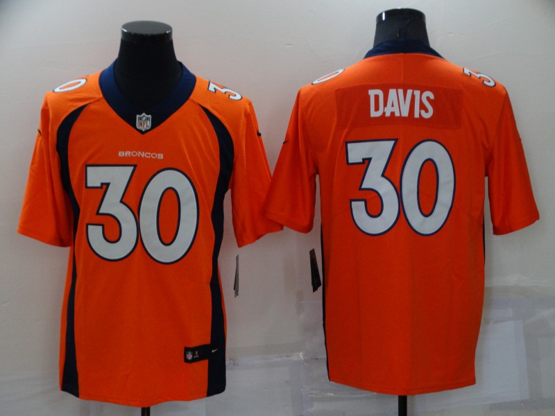 Men's Denver Broncos Terrell Davis Orange Game Retired Player Jersey