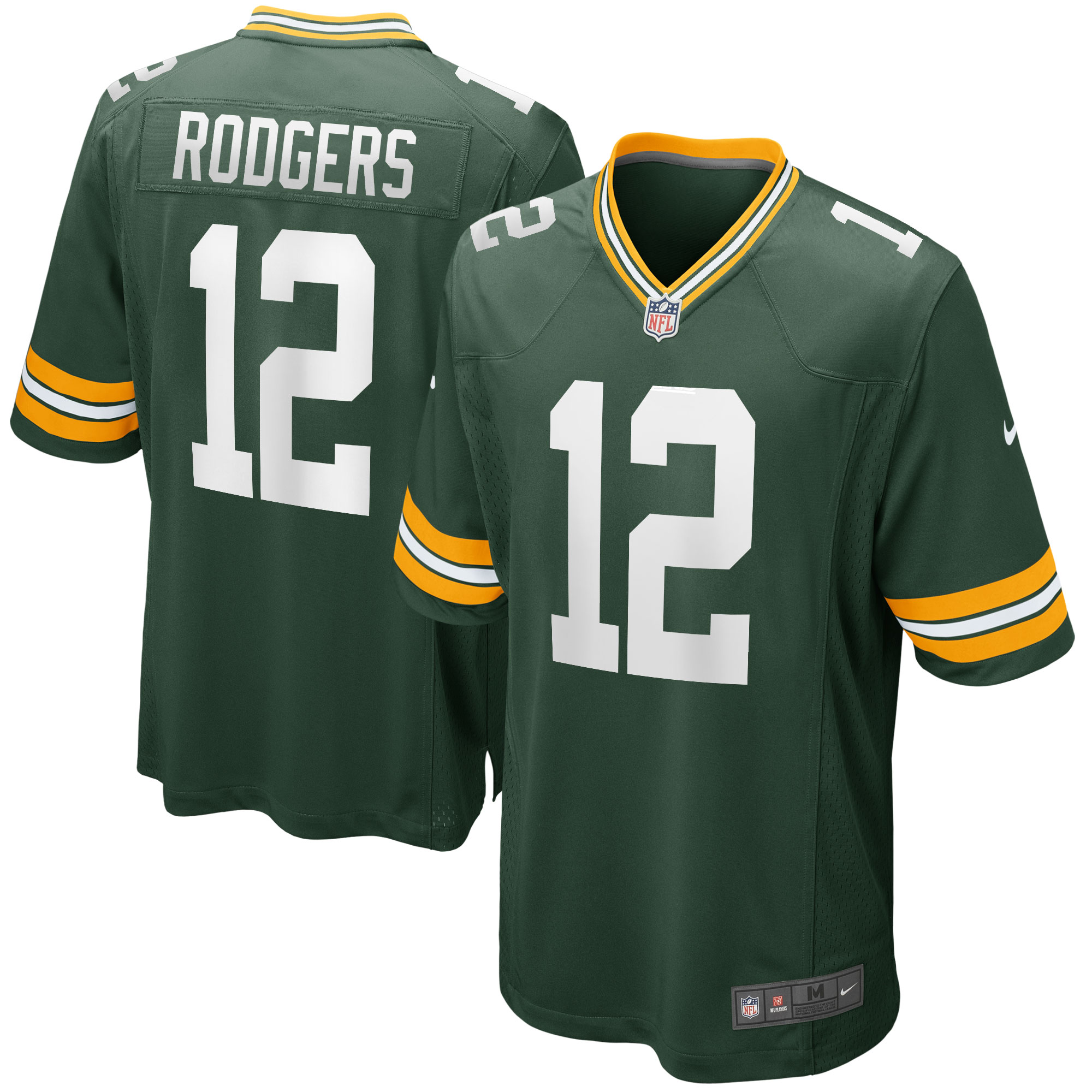 Men's Green Bay Packers #12 Aaron Rodgers Green Game Player Jersey