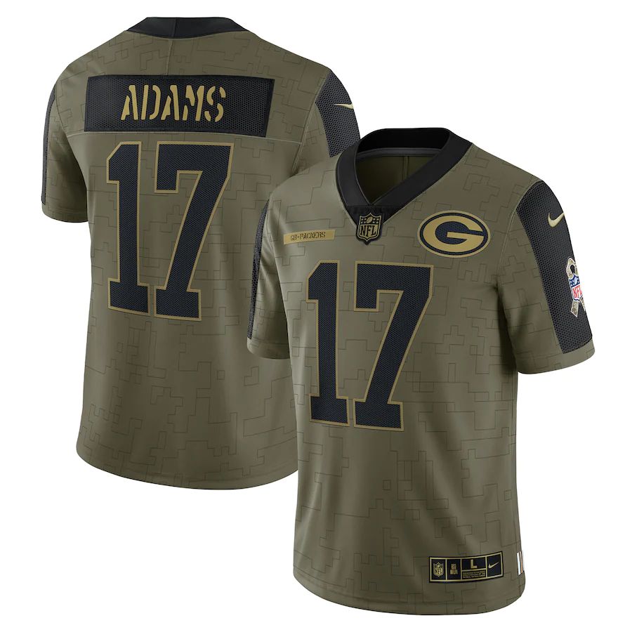 Men's Green Bay Packers Davante Adams Olive 2021 Salute To Service Limited Player Jersey