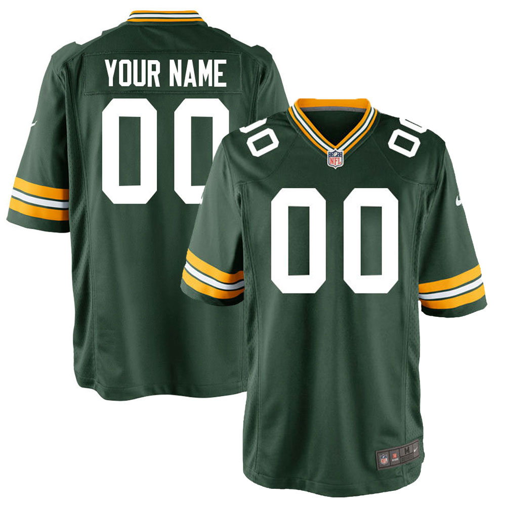 Green Bay Packers Green Customized Game Jersey