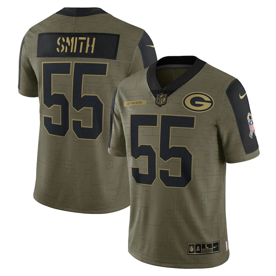 Men's Green Bay Packers Za'Darius Smith Olive 2021 Salute To Service Limited Player Jersey