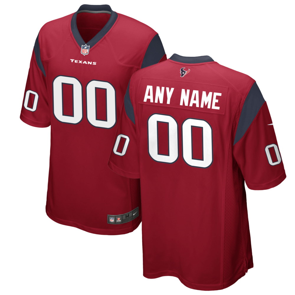 Houston Texans Red Custom Game Jersey