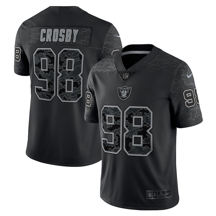 Maxx Crosby #98 Las Vegas Raiders Black Reflective Limited Jersey