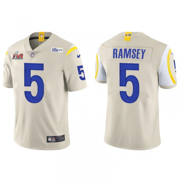 Men's Los Angeles Rams Jalen Ramsey Bone Super Bowl LVI Vapor Limited Jersey
