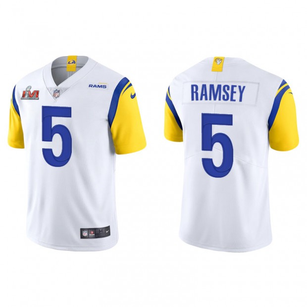 Men's Los Angeles Rams Jalen Ramsey White Super Bowl LVI Vapor Limited Jersey