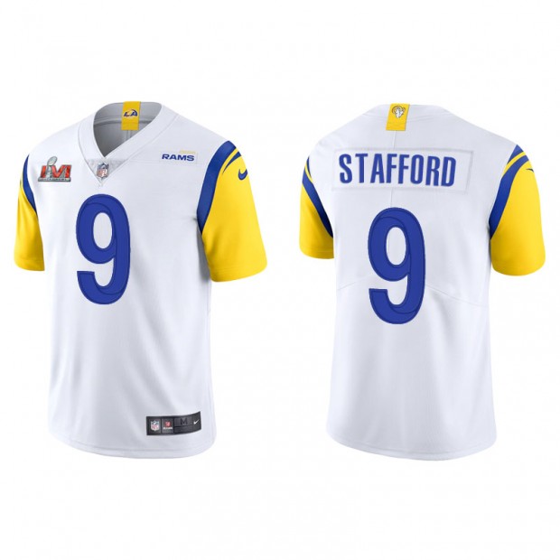 Men's Los Angeles Rams Matthew Stafford White Super Bowl LVI Vapor Limited Jersey