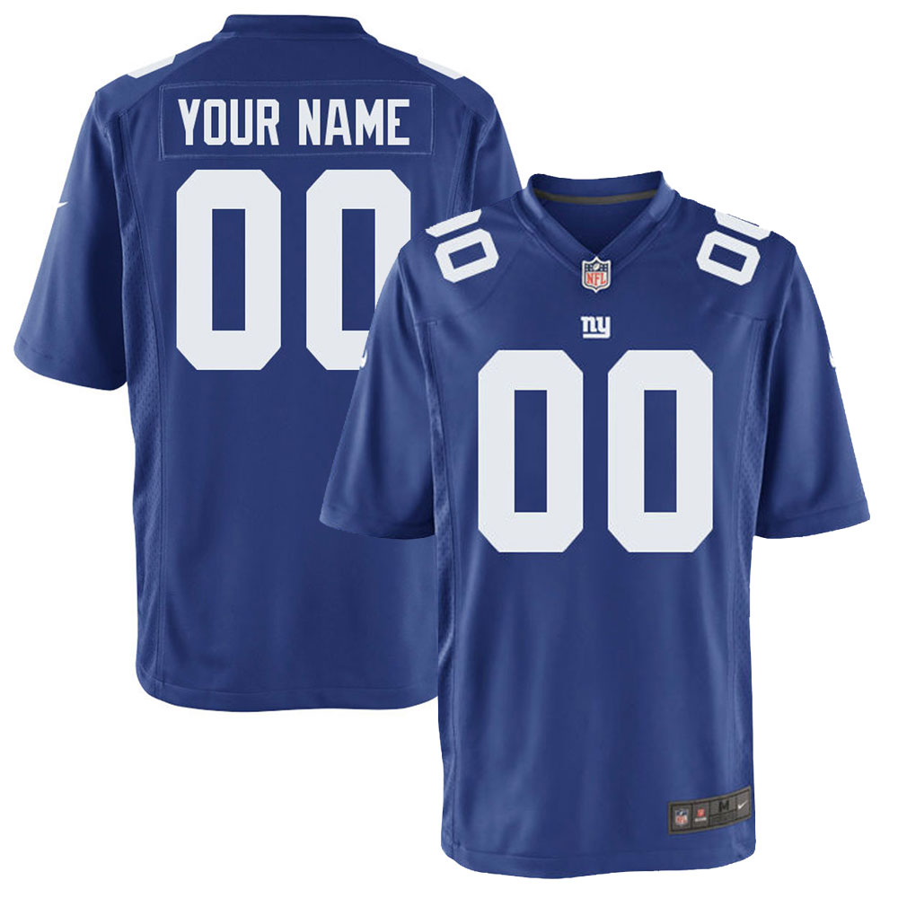 New York Giants Royal Customized Game Jersey