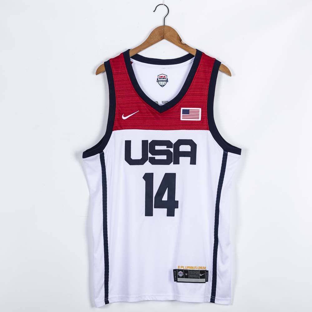 Men's Draymond Green 14 White USA 2021 Basketball Jersey