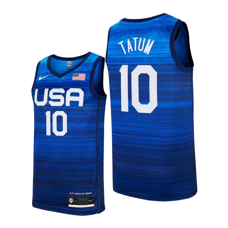 Men's Jayson Tatum 10 Navy USA 2021 Basketball Jersey
