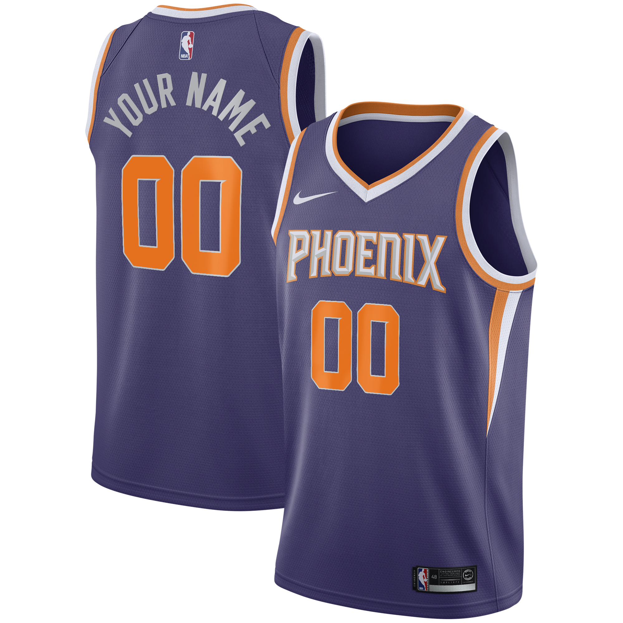 Men's Phoenix Suns Purple Swingman Custom Jersey - Icon Edition