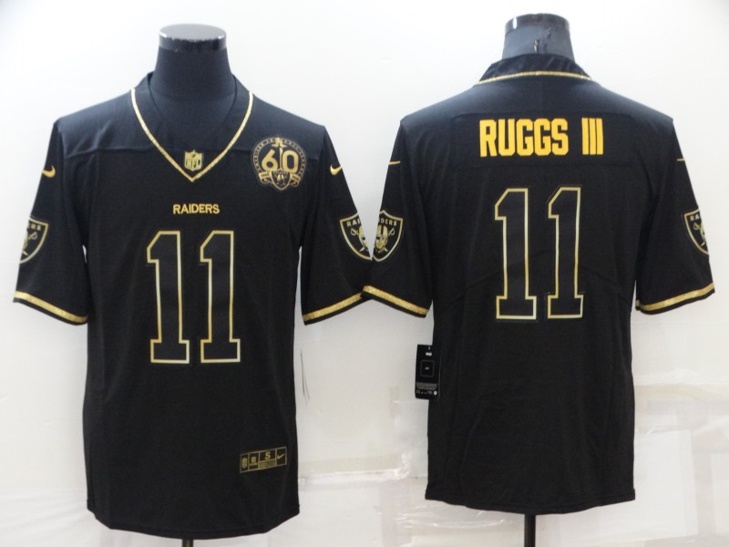 Men's Oakland Raiders Henry Ruggs Black Metallic Gold 60th Anniversary Jersey