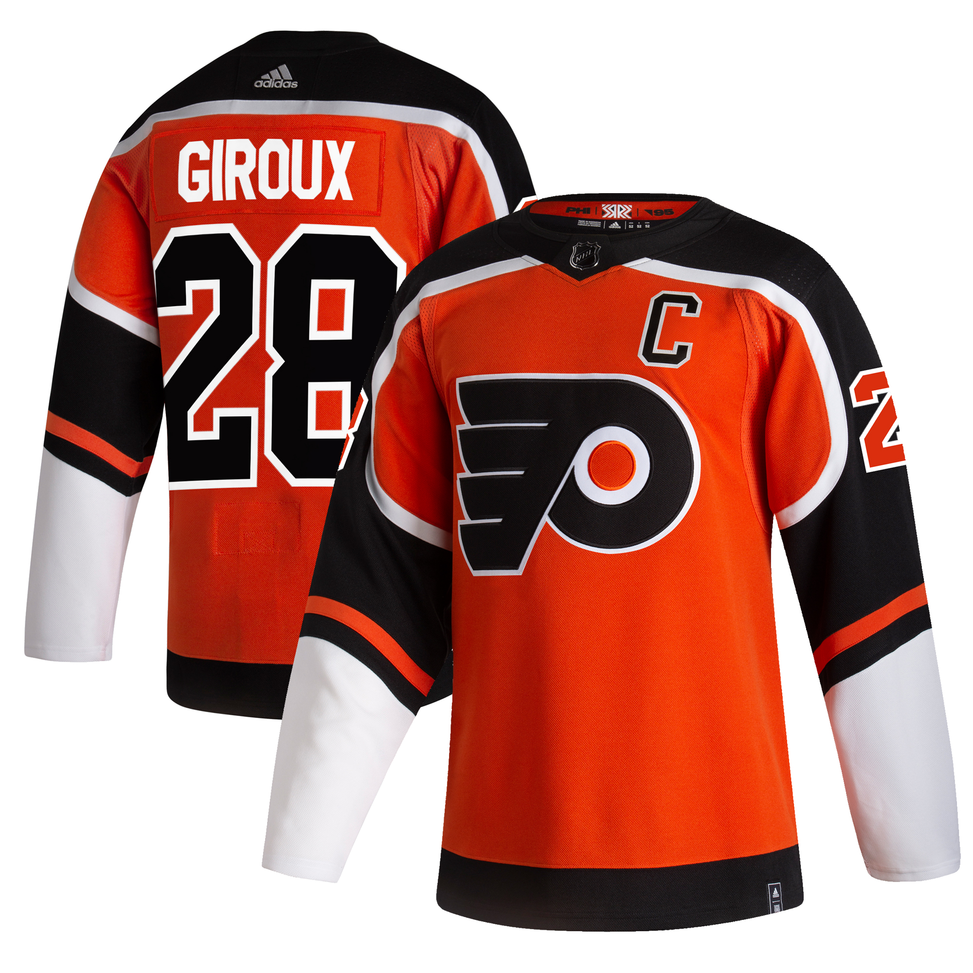 Claude Giroux #28 Philadelphia Flyers Orange 2020-21 Reverse Retro Jersey