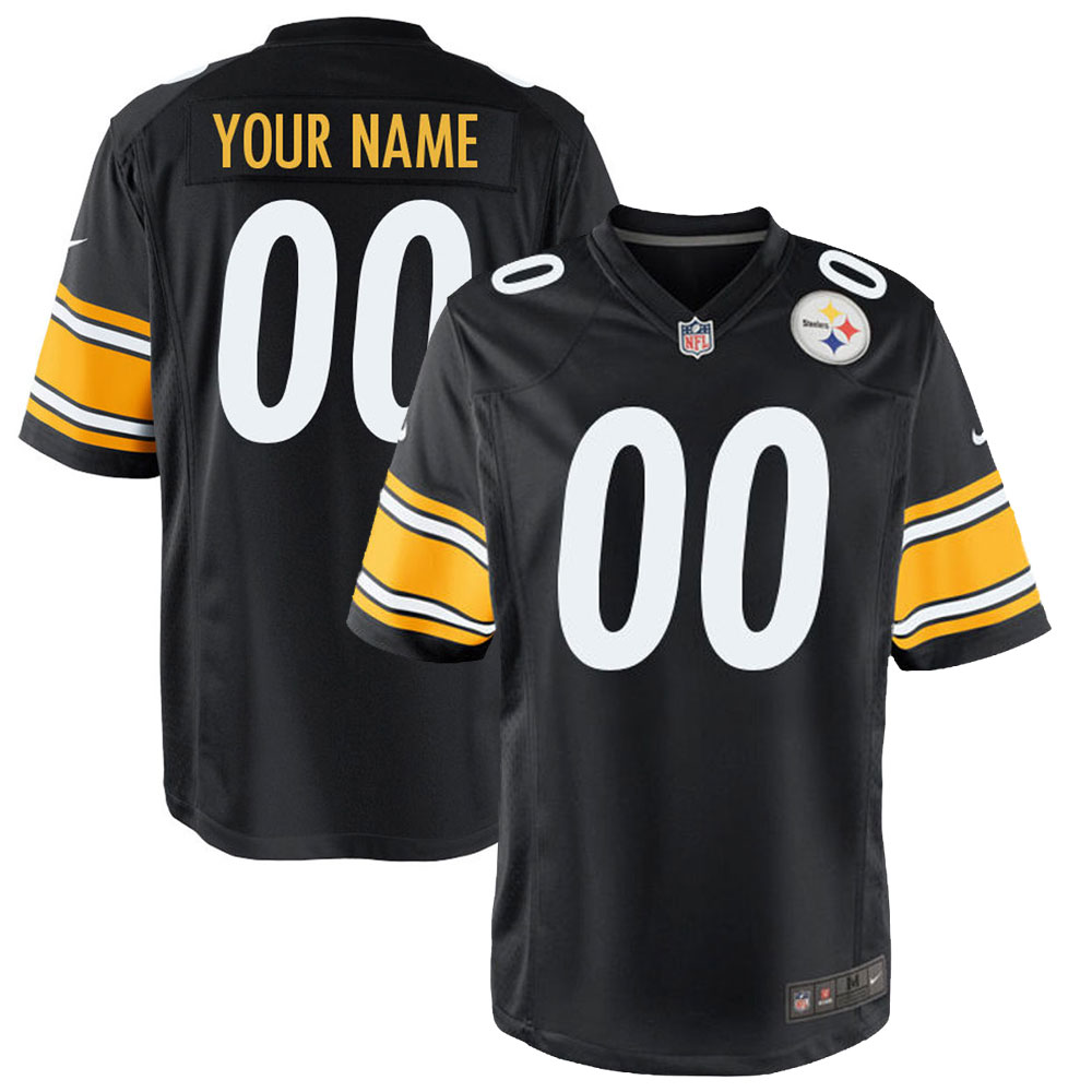 Pittsburgh Steelers Black Customized Game Jersey