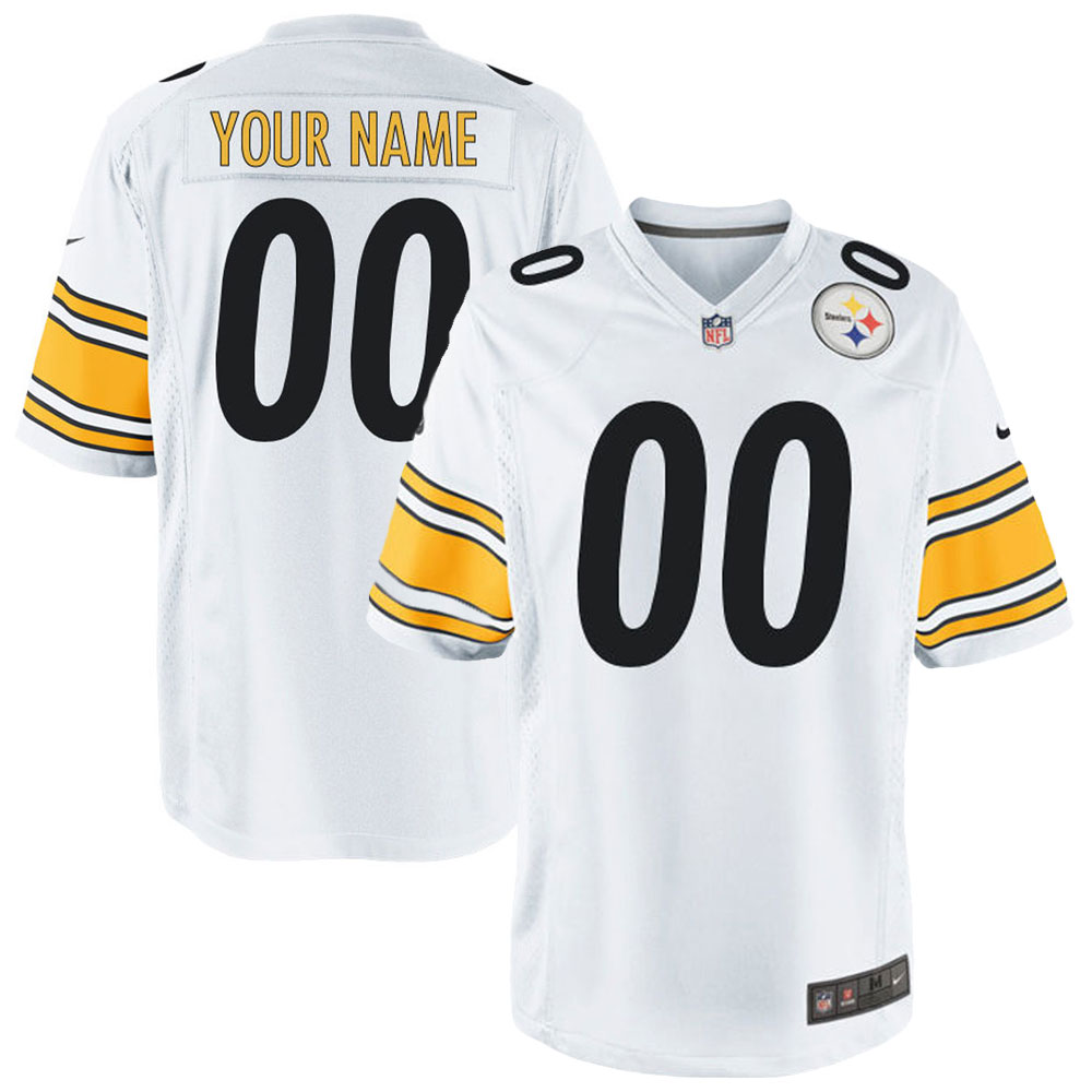 Pittsburgh Steelers White Customized Game Jersey