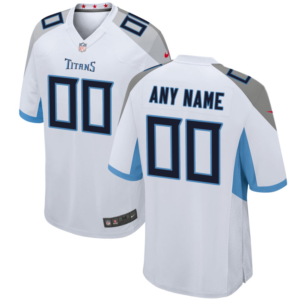 Tennessee Titans White Custom Game Jersey