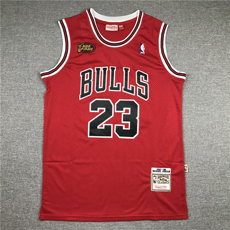 Michael Jordan 23 Bulls Red 1997-98 Finals Hardwood Classics Jersey