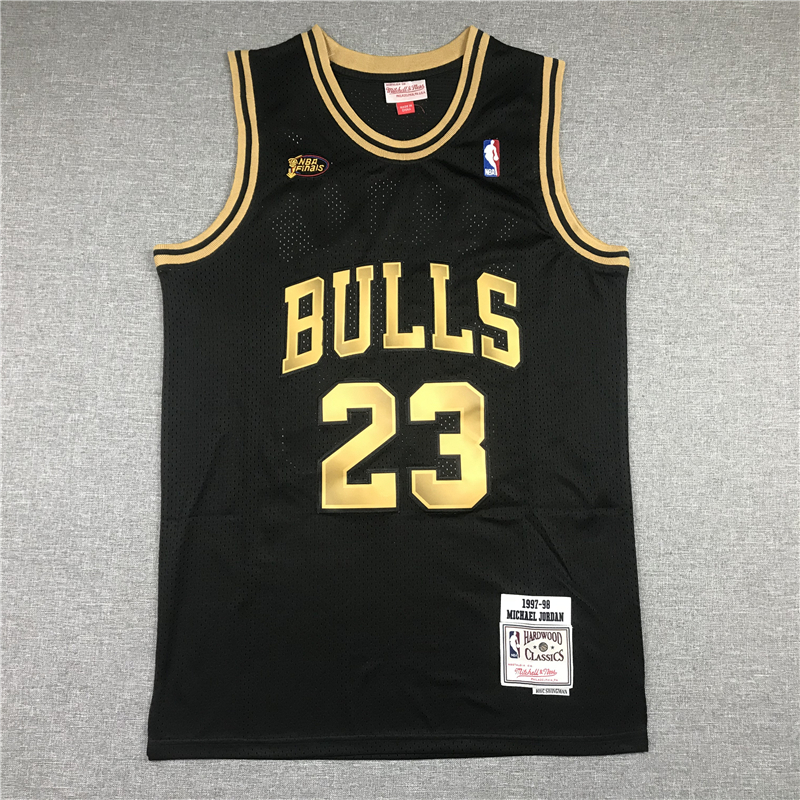 Michael Jordan 23 Chicago Bulls 1997-98 Black Gold Edition  jersey