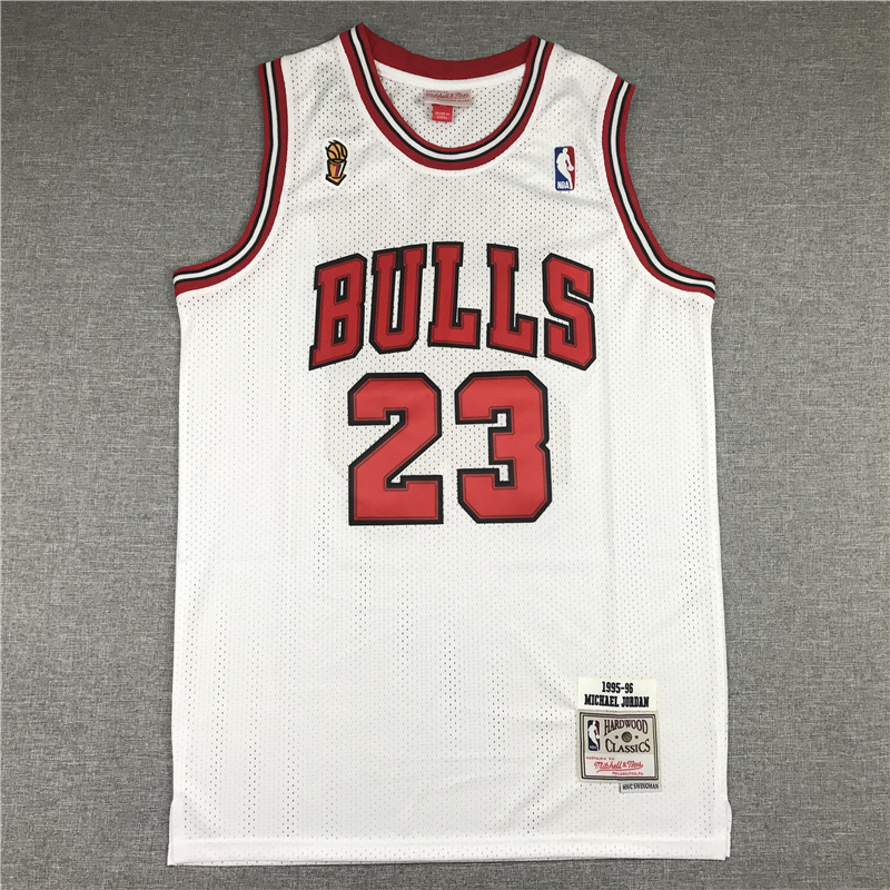 Michael Jordan 23 Chicago Bulls 1997-98 Champion Edition White Jersey