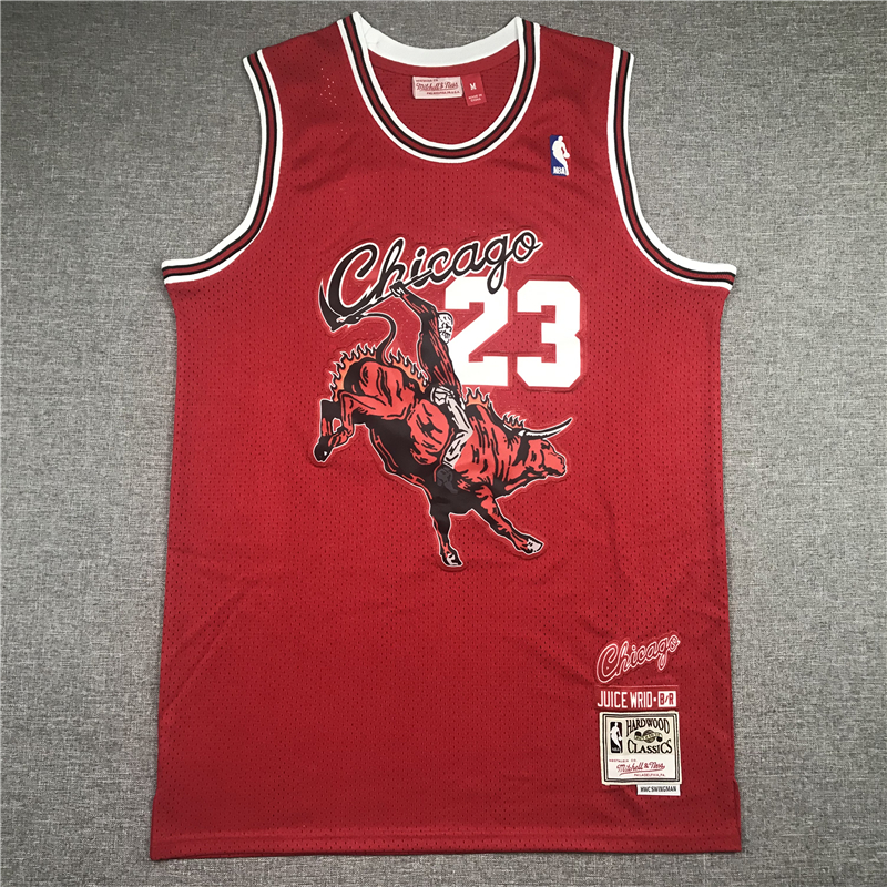 Michael Jordan 23 WRLD Chicago Bulls Swingman Red Jersey